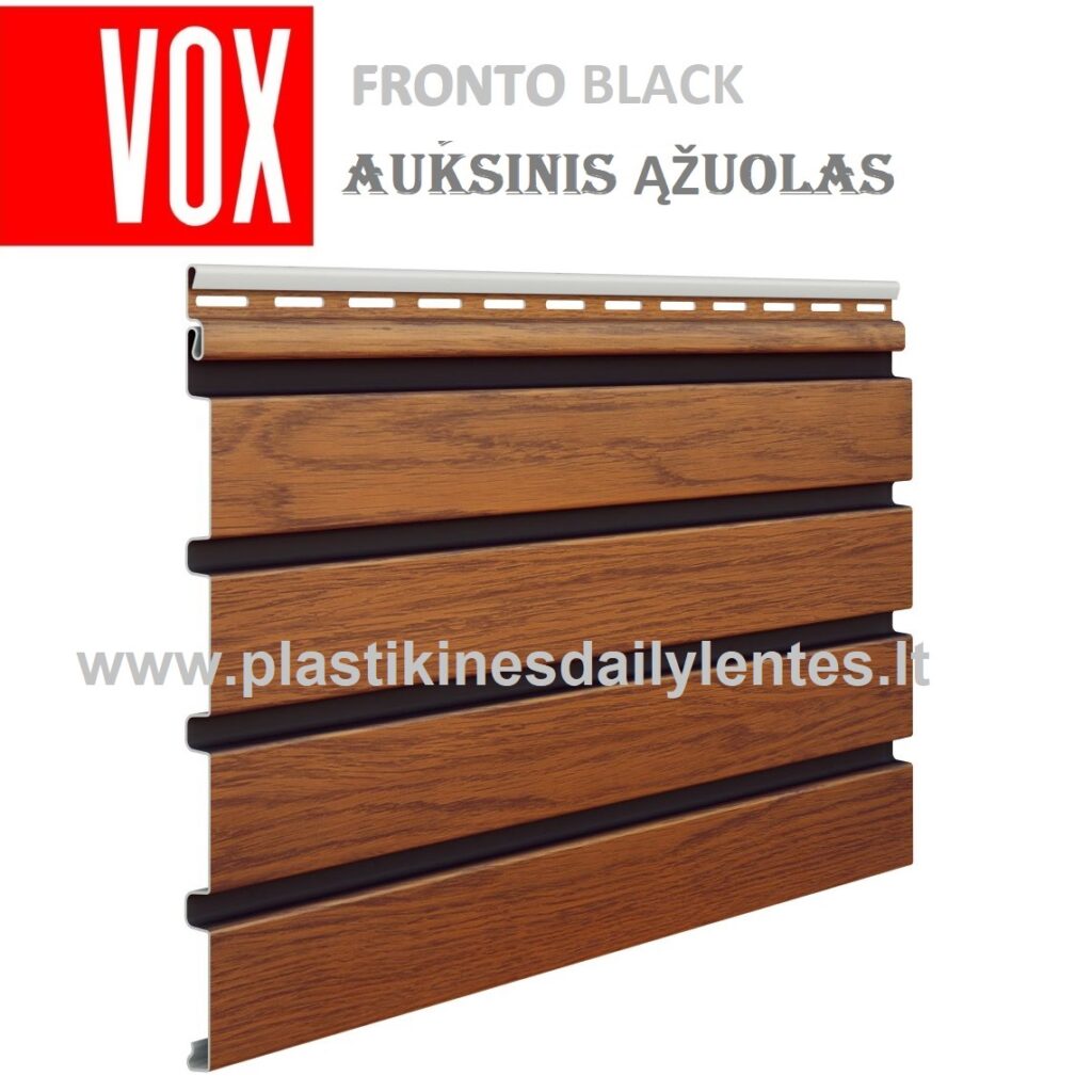 Šviesaus ąžuolo imitacijos lamelinė panelė VOX Fronto Black interjerui