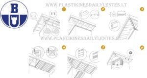 Riešuto spalvos medžio imitacijos plastikinė dailylentė stogo pakalimui